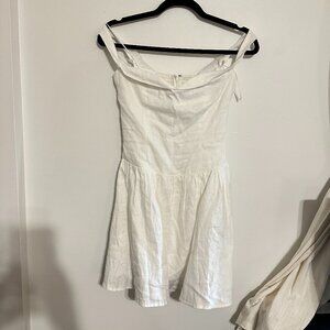 Reformation Linen Mini Dress Off Shoulder